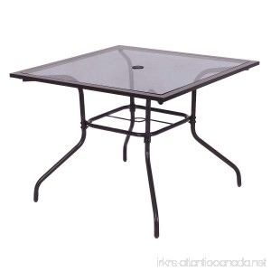 Square Dining Table Deck Patio Yard Garden Outdoor Furniture Glass Top 37 1/2 - B077GH3WMF
