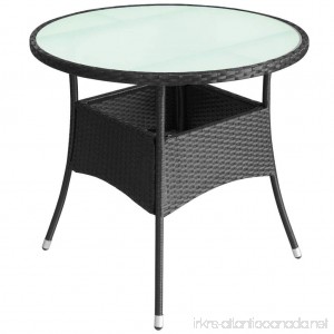 vidaXL Outdoor Table Poly Rattan 31.5x29 Black Patio Backyard Side Stand - B07FF6YFCR