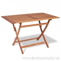 vidaXL Solid Teak Outdoor Folding Table Dining Garden Patio Rectangular 47.2" - B07FF4M5V9