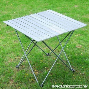 27L x 26-1/2W Roll Up Portable Folding Aluminum Table Lightweight Outdoor Garden Camping Picnic Desk With Bag - B00P1ZAOUA