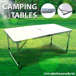 4' Folding Table Portable Adjustable Folding Camping Table Indoor Outdoor Picnic Party Dining Camp Tables - B07D59RPWS