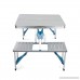 Artist Hand Aluminum Folding Picnic Table with 4 Seats Portable Camping Table with Bench Outdoor Suitcase Table Game Table - B07B4VP911