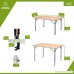 ATEPA Bamboo Portable Folding Table with Adjustable Height for Outdoor Camping Picnic Heavy Duty Square - B075FS8MZY