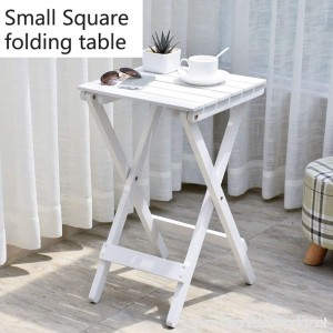Folding table YXX- Outdoor Small Wood Flower Stand Floor-standing Wood Plant Storage Shelf Indoor (Color : White) - B07DS1BDZG