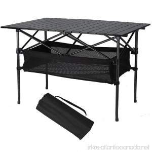 Folinstall Portable Tables - Picnic Table with Hammock Style Storage Basket & Carry Bag - Collapsible Table Supports 154.32 lbs（70 kg） - B075NLC1ST