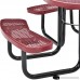 Global Industrial 46 Round Expanded Metal Picnic Table Red - B06XB9VQN3