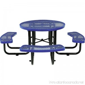 Global Thermoplastic Coated Expanded Metal Picnic Table - 46 Diameter - Blue - Blue - B0199RKZKE