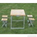 Globe House Products GHP 4-Pcs Portable Folding Wood & Aluminum Chairs with 1-Pc Folding Picnic Table - B07DH16QZS
