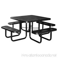 Lifeyard 46 Expanded Heavy-duty Mental Mesh Black Square Picnic Table Steel Frame for Commercial - B01ILSC3UM