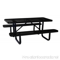 Lifeyard 72" Expanded Rectangular Mesh Commercial Picnic Table with Attached Seats Steel Frame(Black) - B01M4RRE9E