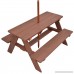New Brown Kids Picnic Table Bench w/ Folding Umbrella Garden Yard Children Outdoor 4 Seat - B0768V2MGC
