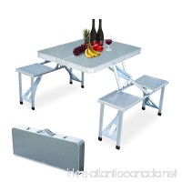 Outdoor Camping Aluminum Portable Folding Picnic Table With 4 Seats - B01LVWU0ZH