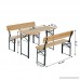 Outsunny 4' Wooden Folding Picnic Table Set w/Benches - B06Y6LSVH8