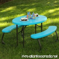 Superior Strength Durable Stain Resistant and Easy to Clean Lifetime Oval 1-Piece Glacier Blue Kids Picnic Folding Table Sits 4 Kids Folds Flat for Easy Storage and Transportation - B078W7613S
