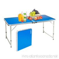 VINGLI Aluminum Folding Utility Table 47.2’’L x 23.6’  Portable Height Adjustable Multipurpose Maintaining & Camping Dining Picnic Table  for Indoor or Outdoor Party & Activities Blue - B07DW4Q829