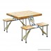 Wooden Picnic Table Bench Seat Outdoor Portable Folding Camping Aluminum w/ Case - B074QHMZ8W