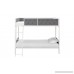 DHP Chesterfield Upholstered Linen Bunk Bed Twin Size - White Metal/Grey Upholstery - B019C6P10G