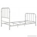 DHP Jenny Lind Metal Bed Frame in White with Elegant Scroll Headboard and Footboard Twin size - B01KWSWX36