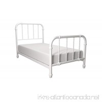 DHP Jenny Lind Metal Bed Frame in White with Elegant Scroll Headboard and Footboard  Twin size - B01KWSWX36