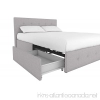 DHP Rose Upholstered Platform Bed with Under Bed Storage and Wooden Slats  Button Tufted Headboard in Linen  Queen Size - Grey - B076HZF1K2