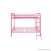 DHP Twin-Over-Twin Bunk Bed with Metal Frame and Ladder Space-Saving Design Pink - B077JHYRNP