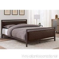 DHP Vintage Metal and Upholstered Bed  Full Size - Brown - B072HHH34Q