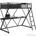 DHP X-Loft Metal Bunk Bed Frame with Desk - Space Saving Design - Twin Black - B004LQ1R06