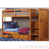 Discovery World Furniture Mission Twin Over Twin Staircase Bunk Bed with 3 Drawers in Honey Finish - B00FYVEQFU