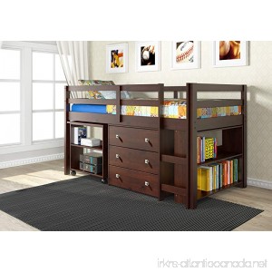 Donco Kids 760-CP Low Study Loft Bed Dark Cappuccino - B012B6497K