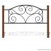 Doral Complete Bed with Metal Panels and Dark Walnut Wood Posts Matte Black Finish Queen - B002HWRBYM