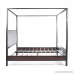 Great Deal Furniture Eatha Industrial Walnut Finished Acacia Wood Queen Size Canopy Bed with Black Metal Finished Iron Accents - B076HFRQB9