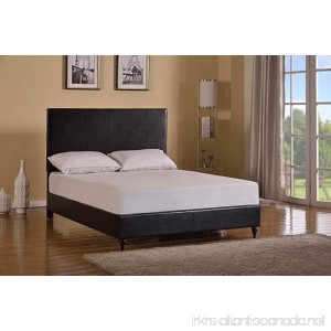 Home Life Black Leather 47 Tall Headboard Platform Bed with Slats Queen - Complete Bed 5 Year Warranty Included - B01264QVVO