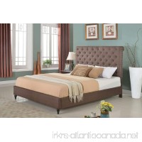 Home Life Cloth Brown Linen 51" Tall Headboard Platform Bed with Slats King - Complete Bed 5 Year Warranty Included 008 - B01G9B4BUS