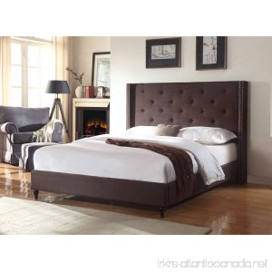 Home Life Premiere Classics Cloth Brown Linen 51 Tall Headboard Platform Bed with Slats Full - Complete Bed 5 Year Warranty Included 007 - B01G9B2NQ2