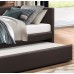 Homelegance Adra Fully Upholstered Daybed with Roll Out Trundle Bi-cast Vinyl Twin Dark Brown - B0716JY42Y