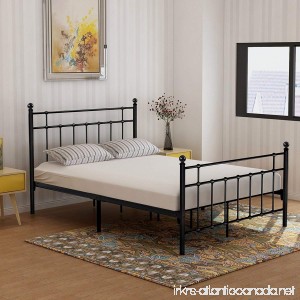 Metal Bed Frame with Steel Headboard and Footboard Slat Platform Mattress Foundation Double beds Box Spring No Assembly Double Beds Spring Replacement for Kids Adult Victorian Style Black Full Size - B07BZDRB9W