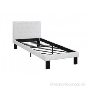 Poundex PU Upholstered Platform Bed Twin White - B0183KA3Q4