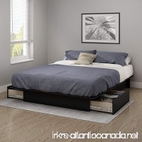 South Shore Gramercy Full/Queen Platform Bed (54/60'') with Drawers  Pure Black - B071W9KGBP