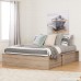 South Shore Step One Ottoman Storage Bed Queen 60-Inch Rustic Oak - B0722KK5G5