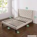 Zinus Upholstered Traditional Tufted Wingback Platform Bed with Wood Slat Support Queen - B07897J1NC