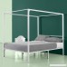 Zinus White Metal Framed Canopy Four Poster Platform Bed Frame/Strong Steel Mattress Support/No Box Spring Needed Queen - B07FSWYH7R