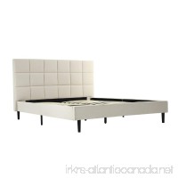 Belleze Bed Frame Platform Square Tufted Upholstered Headboard with Wooden Slats Support (Cream) - Full Size - B07BL983GL