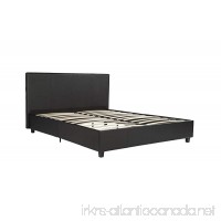 DHP Maddie Upholstered Bed  Wood Slats  Black Faux Leather  Queen - B01BHU5UUQ
