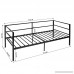 GreenForest Daybed Frame Twin Steel Slats Platform Strong Support Box Spring Mattress Replacement Metal Day Bed Frame Foundation With Headboard For Living Guest Room Black - B074W73K35