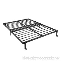 GreenForest Folding Bed Base Frame Full Size Foldable Metal Platform Bed Frame Box Spring Replacement Mattress Foundation with Wheels - B075FQX7SX