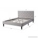 Home Life Premiere Classics Cloth Light Grey Silver Linen 51 Tall Headboard Platform Bed with Slats Full - Complete Bed 5 Year Warranty Included 021 - B076FG75T9