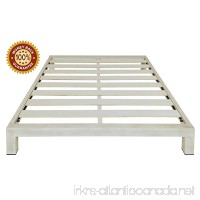 In Style Furnishings Stella Modern Metal Low Profile Thick Slats Support Platform Bed Frame - Full Size Brushed White - B075NLGCBB