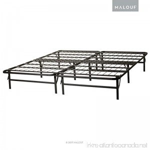 MALOUF STRUCTURES by HIGHRISE Folding Metal Bed Frame 13 Inch High Bi-Fold Platform Bed Base and Box Spring - B000ZQALJY