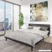 Manhattan Queen Bed Frame | Modern Style Low Profile Headboard + Platform Bedframe | Upholstered Bedroom Mattress Furniture + Soft Wood Footboards Wooden Slats Box and Size Support Legs Included - B01IRZI06K