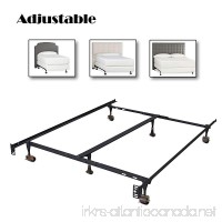 Mecor Adjustable Metal Bed Frame Platform Heavy Duty with Center Support/Rug Rollers & Locking Wheels Twin/Full/ Queen - B01C6WPVRQ
